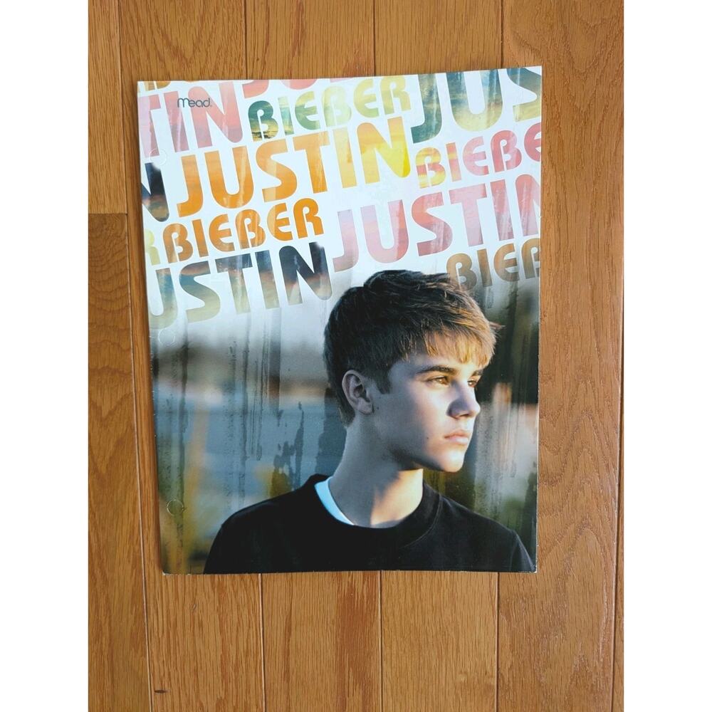 Justin Bieber Mead Note Book Folder 2 Pocket JB RARE VHTF VTG 2012